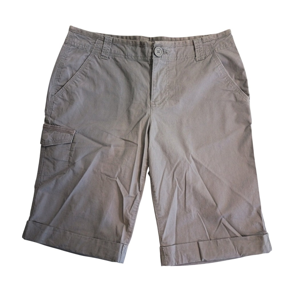 DKNY Jeans Gray Cargo Bermuda Shorts Cuffed Casual Utility Mens‎ 32 Waist